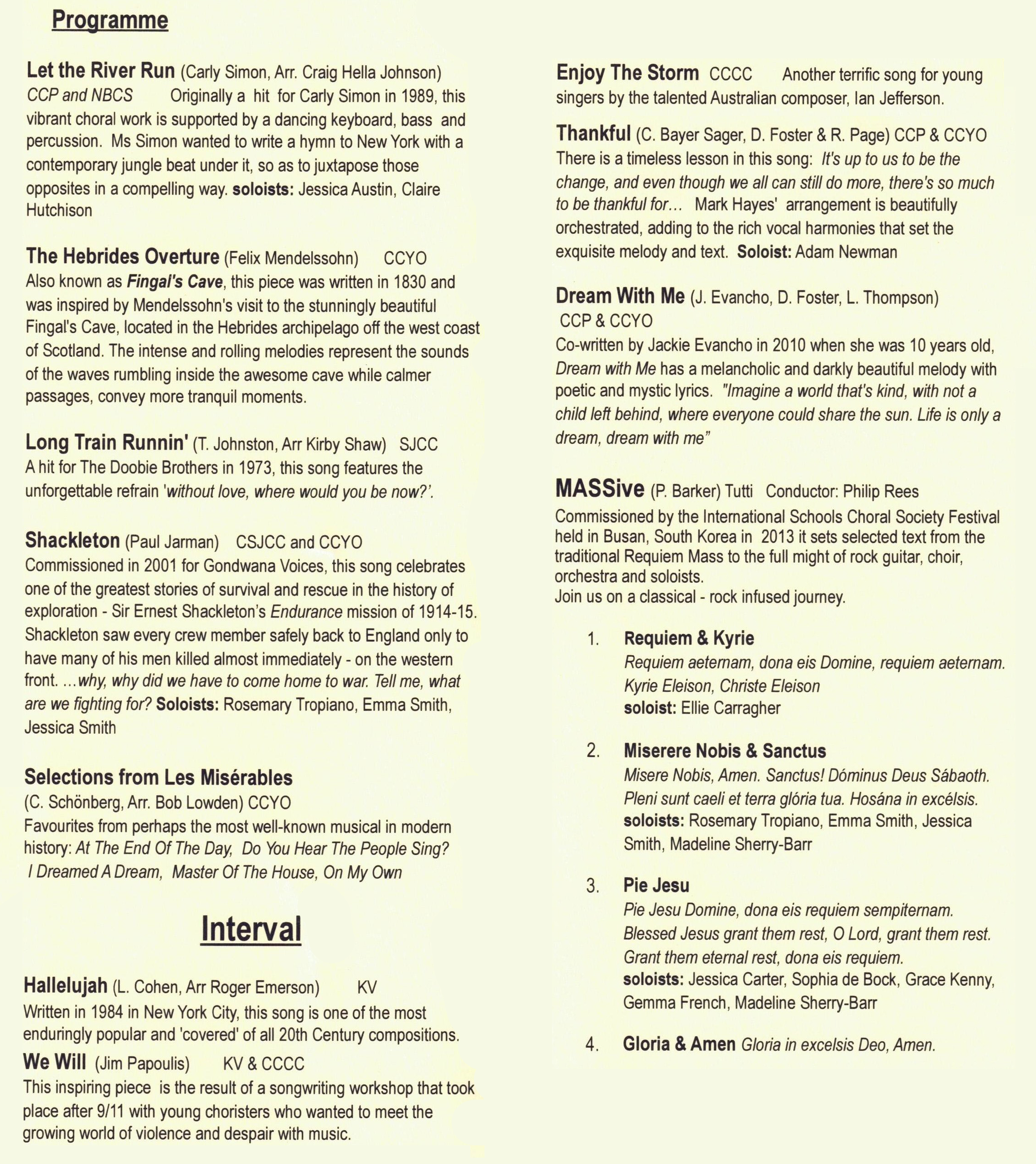 Concert Programme