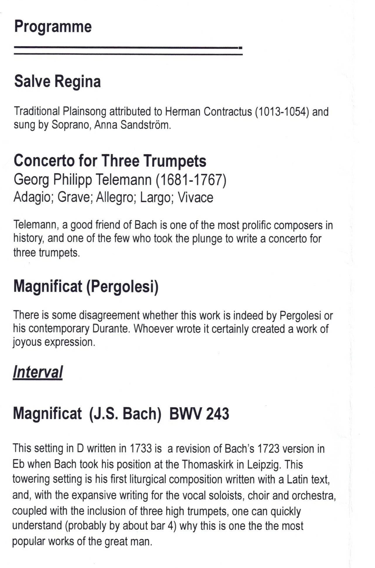 Concert Programme