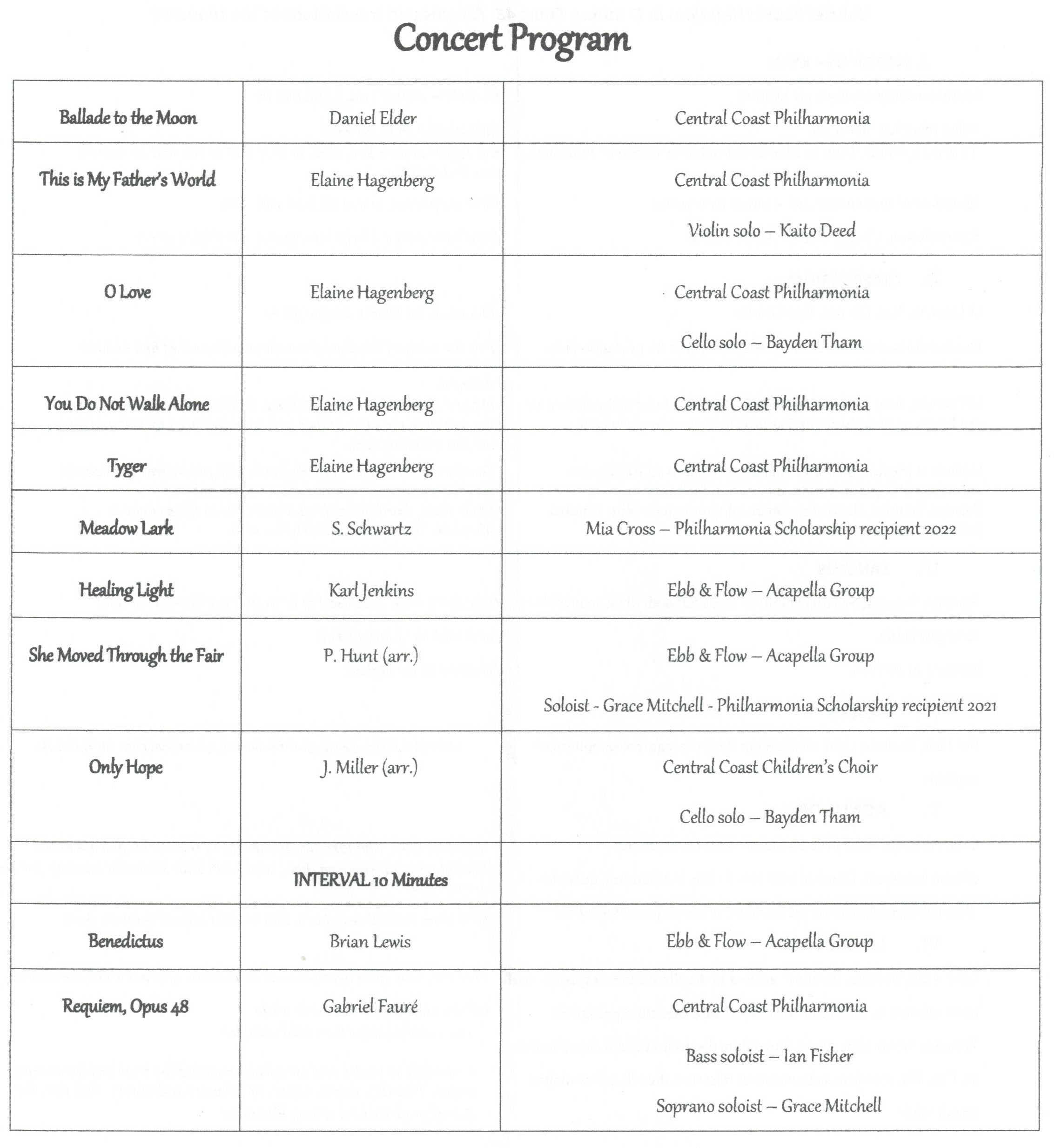 Concert Programme