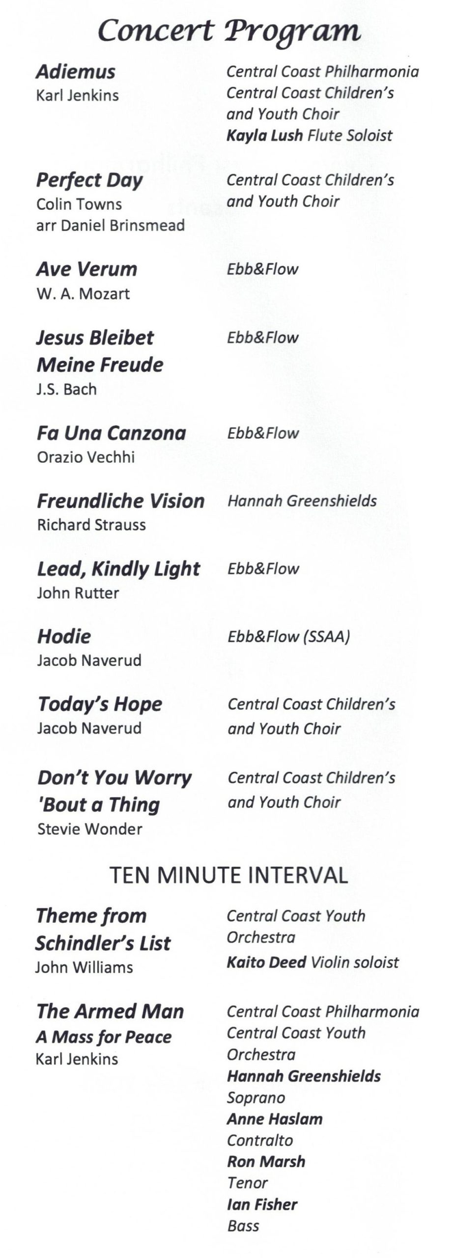 Concert Programme