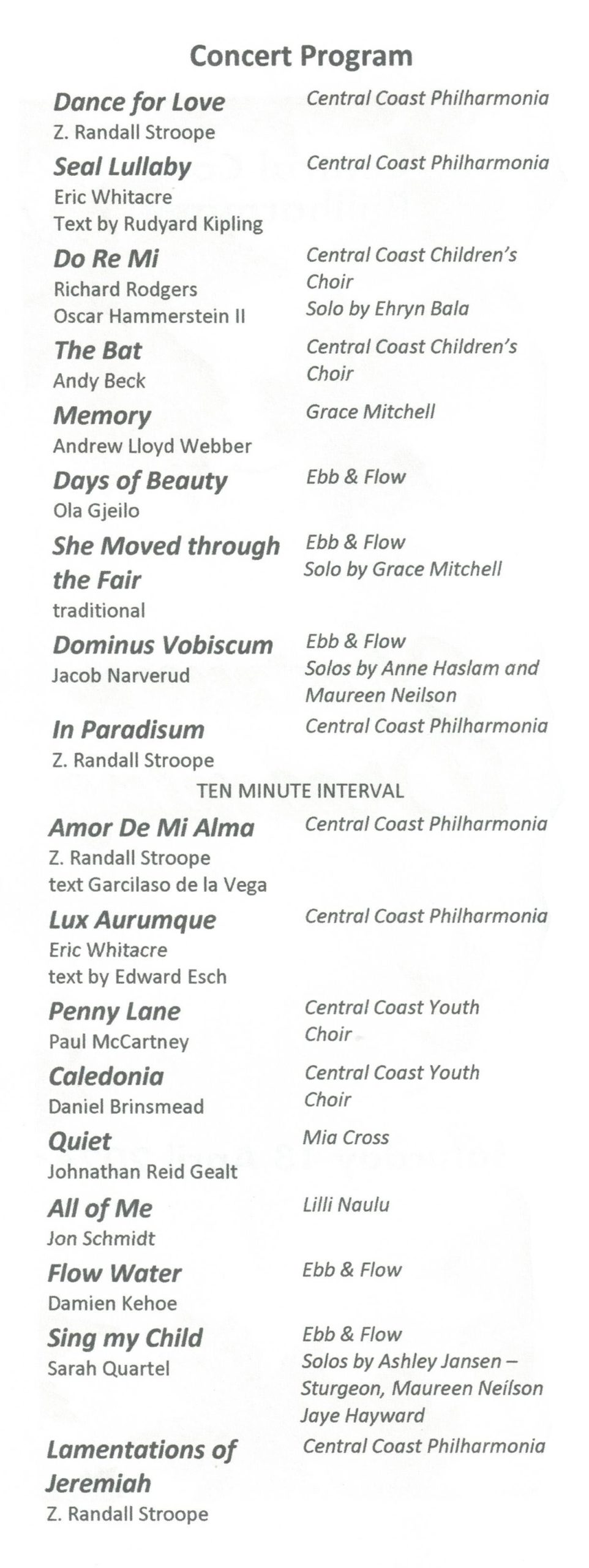 Concert Programme